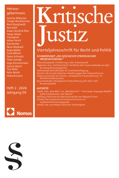 Cover der Ausgabe: KJ Kritische Justiz Jahrgang 59 (2026), Heft 2