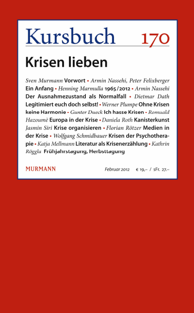 Cover der Ausgabe: Kursbuch Jahrgang 48 (2012), Heft 170