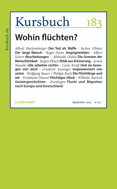 Cover der Ausgabe: Kursbuch Jahrgang 51 (2015), Heft 183