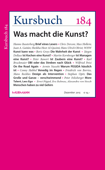 Cover der Ausgabe: Kursbuch Jahrgang 51 (2015), Heft 184