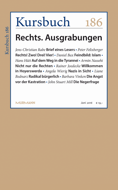 Cover der Ausgabe: Kursbuch Jahrgang 52 (2016), Heft 186