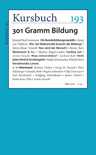 Cover der Ausgabe: Kursbuch Jahrgang 54 (2018), Heft 193