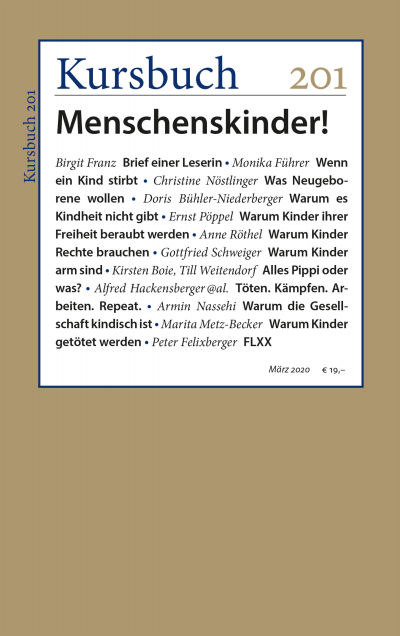 Cover der Ausgabe: Kursbuch Jahrgang 56 (2020), Heft 201