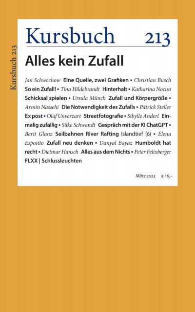 Cover der Ausgabe: Kursbuch Jahrgang 59 (2023), Heft 213