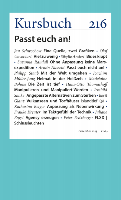 Cover der Ausgabe: Kursbuch Jahrgang 59 (2023), Heft 216