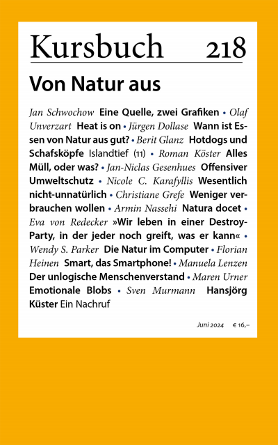 Cover der Ausgabe: Kursbuch Jahrgang 60 (2024), Heft 218