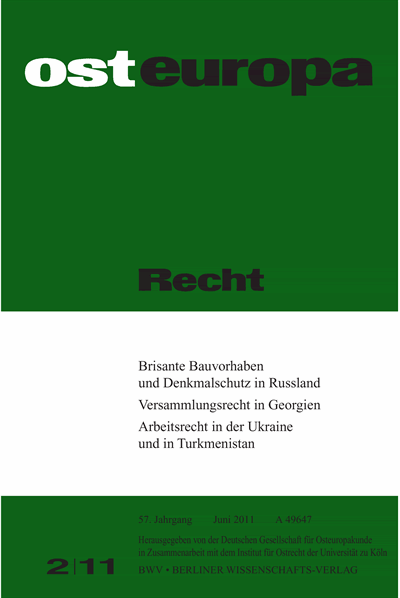 Cover der Ausgabe: OER Osteuropa Recht Jahrgang 57 (2011), Heft 2