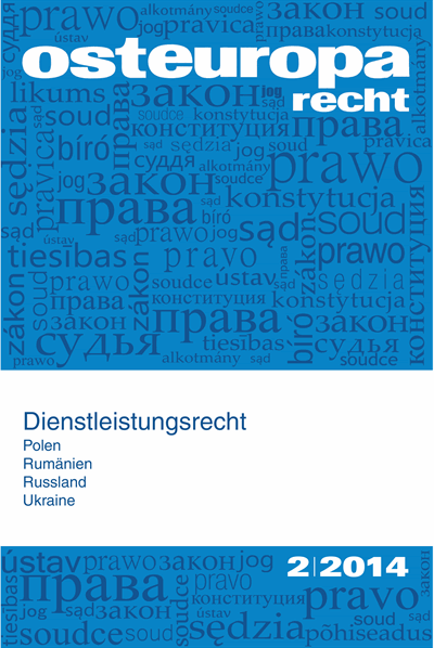 Cover der Ausgabe: OER Osteuropa Recht Jahrgang 60 (2014), Heft 2