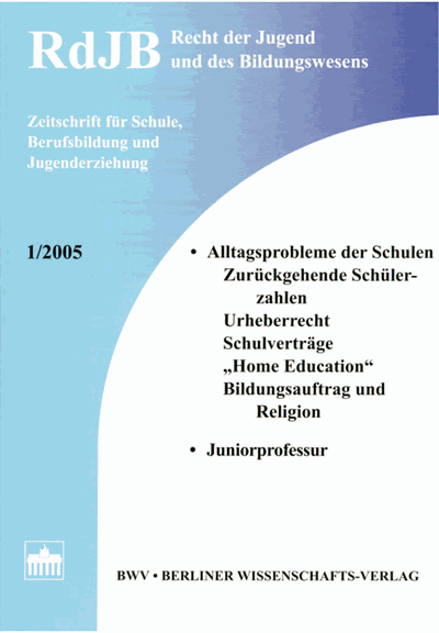 Cover of Volume: RdJB Recht der Jugend und des Bildungswesens Volume 53 (2005), Edition 1