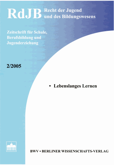 Cover of Volume: RdJB Recht der Jugend und des Bildungswesens Volume 53 (2005), Edition 2