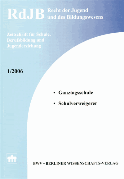 Cover of Volume: RdJB Recht der Jugend und des Bildungswesens Volume 54 (2006), Edition 1