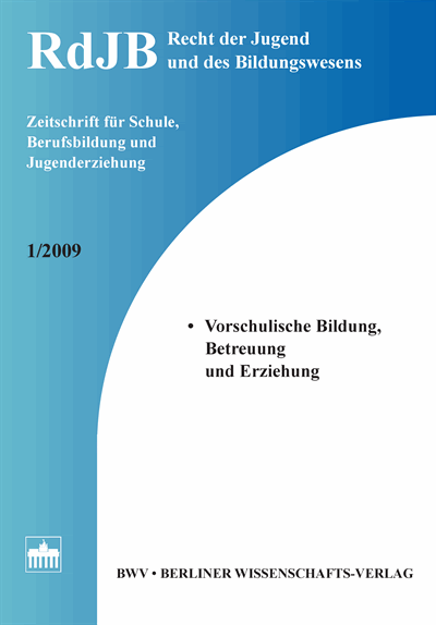 Cover of Volume: RdJB Recht der Jugend und des Bildungswesens Volume 57 (2009), Edition 1