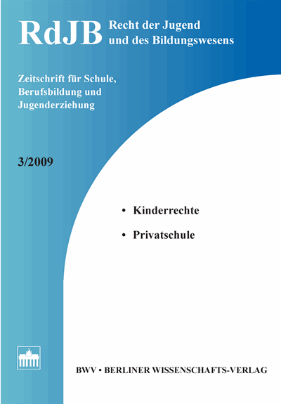 Cover of Volume: RdJB Recht der Jugend und des Bildungswesens Volume 57 (2009), Edition 3