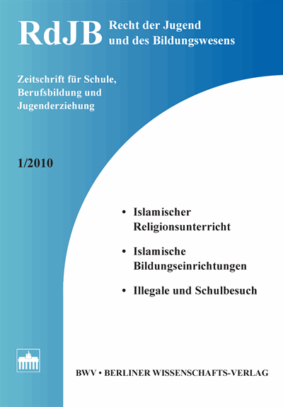 Cover of Volume: RdJB Recht der Jugend und des Bildungswesens Volume 58 (2010), Edition 1