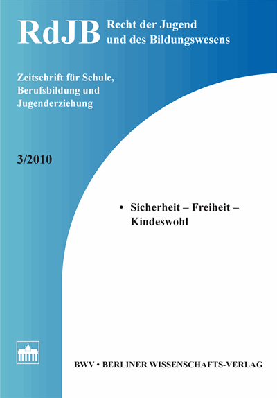Cover of Volume: RdJB Recht der Jugend und des Bildungswesens Volume 58 (2010), Edition 3