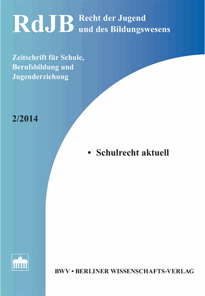 Cover of Volume: RdJB Recht der Jugend und des Bildungswesens Volume 62 (2014), Edition 2