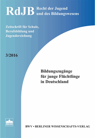 Cover of Volume: RdJB Recht der Jugend und des Bildungswesens Volume 64 (2016), Edition 3