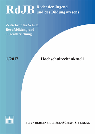 Cover of Volume: RdJB Recht der Jugend und des Bildungswesens Volume 65 (2017), Edition 1