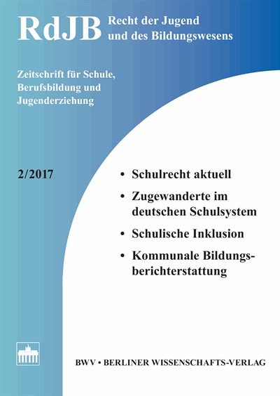 Cover of Volume: RdJB Recht der Jugend und des Bildungswesens Volume 65 (2017), Edition 2