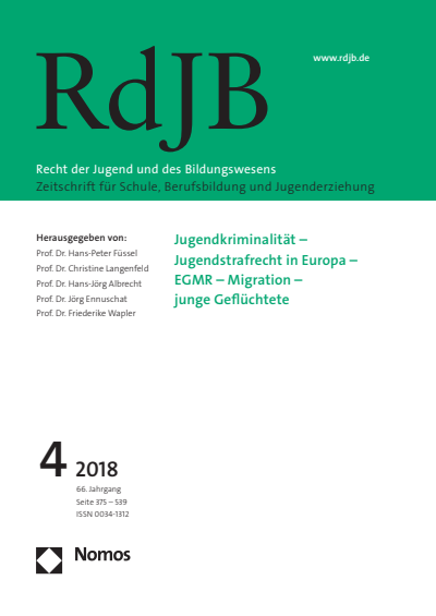Cover of Volume: RdJB Recht der Jugend und des Bildungswesens Volume 66 (2018), Edition 4