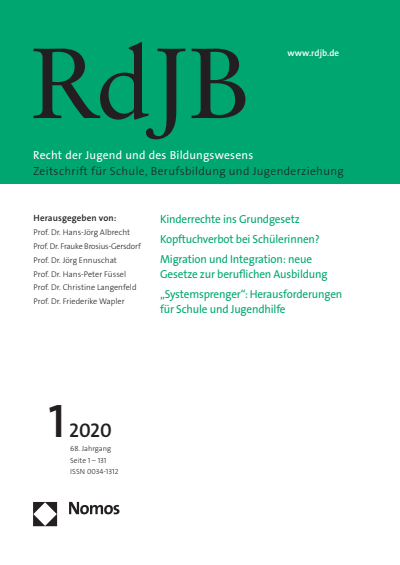 Cover of Volume: RdJB Recht der Jugend und des Bildungswesens Volume 68 (2020), Edition 1