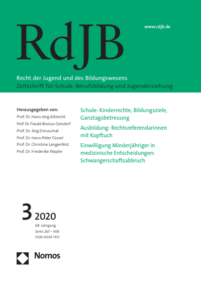 Cover of Volume: RdJB Recht der Jugend und des Bildungswesens Volume 68 (2020), Edition 3