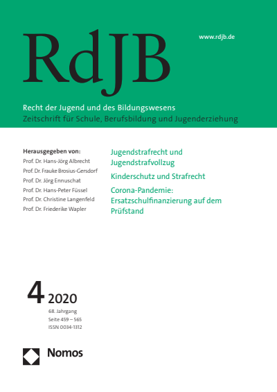 Cover of Volume: RdJB Recht der Jugend und des Bildungswesens Volume 68 (2020), Edition 4