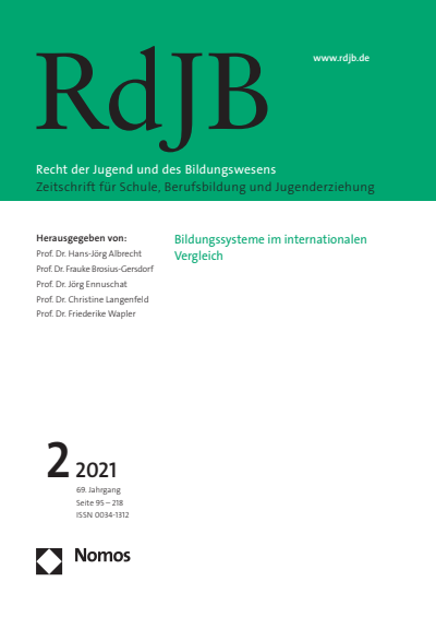 Cover of Volume: RdJB Recht der Jugend und des Bildungswesens Volume 69 (2021), Edition 2