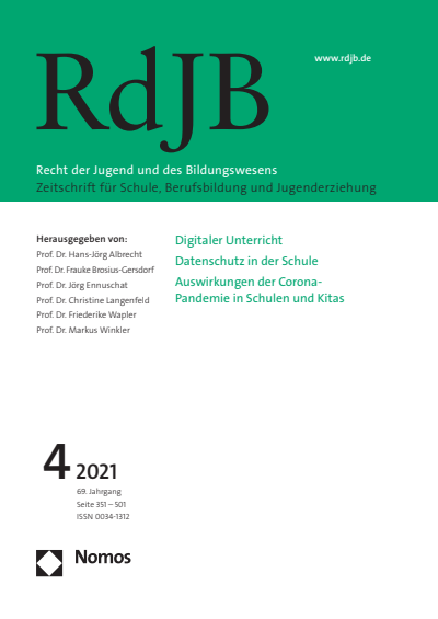 Cover of Volume: RdJB Recht der Jugend und des Bildungswesens Volume 69 (2021), Edition 4