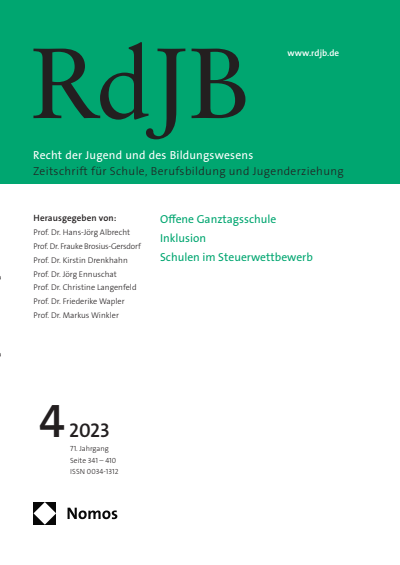 Cover of Volume: RdJB Recht der Jugend und des Bildungswesens Volume 71 (2023), Edition 4