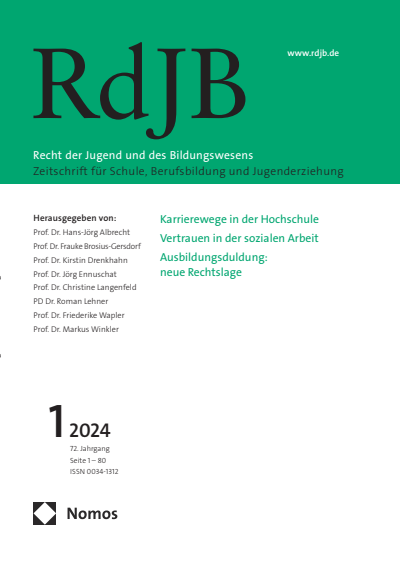 Cover der Ausgabe: RdJB Recht der Jugend und des Bildungswesens Jahrgang 72 (2024), Heft 1