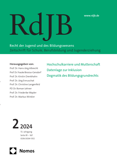 Cover der Ausgabe: RdJB Recht der Jugend und des Bildungswesens Jahrgang 72 (2024), Heft 2