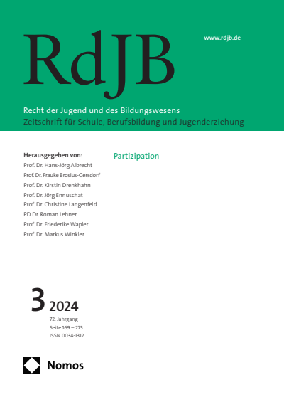 Cover der Ausgabe: RdJB Recht der Jugend und des Bildungswesens Jahrgang 72 (2024), Heft 3