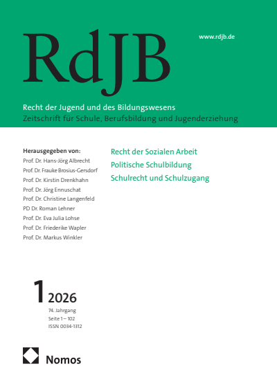 Cover of Volume: RdJB Recht der Jugend und des Bildungswesens Volume 74 (2026), Issue 1