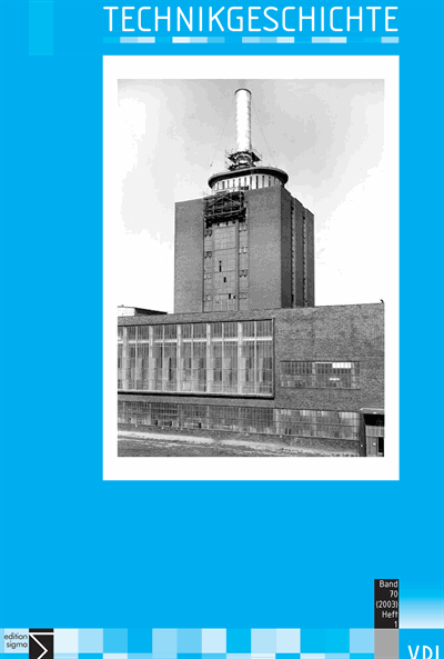 Cover der Ausgabe: TG Technikgeschichte Jahrgang 70 (2003), Heft 1
