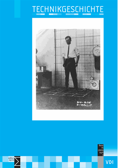 Cover der Ausgabe: TG Technikgeschichte Jahrgang 70 (2003), Heft 3
