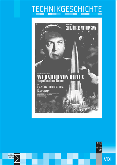 Cover der Ausgabe: TG Technikgeschichte Jahrgang 72 (2005), Heft 3