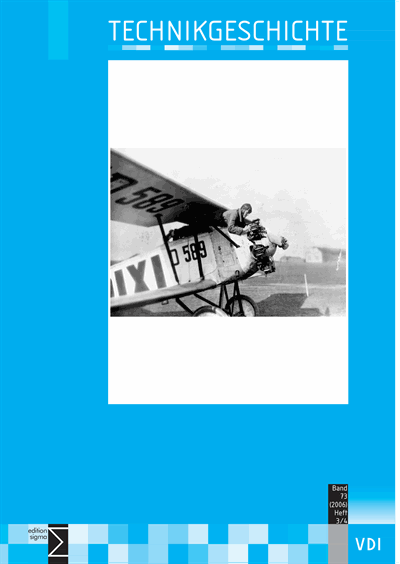 Cover of Volume: TG Technikgeschichte Volume 73 (2006), Edition 3-4