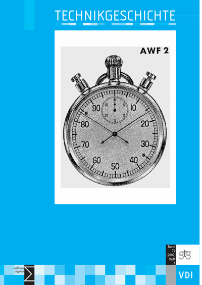 Cover der Ausgabe: TG Technikgeschichte Jahrgang 74 (2007), Heft 1