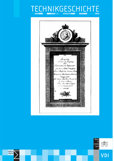 Cover of Volume: TG Technikgeschichte Volume 75 (2008), Edition 1
