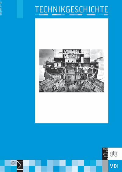 Cover der Ausgabe: TG Technikgeschichte Jahrgang 81 (2014), Heft 1