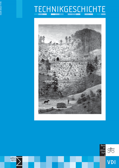 Cover der Ausgabe: TG Technikgeschichte Jahrgang 81 (2014), Heft 4