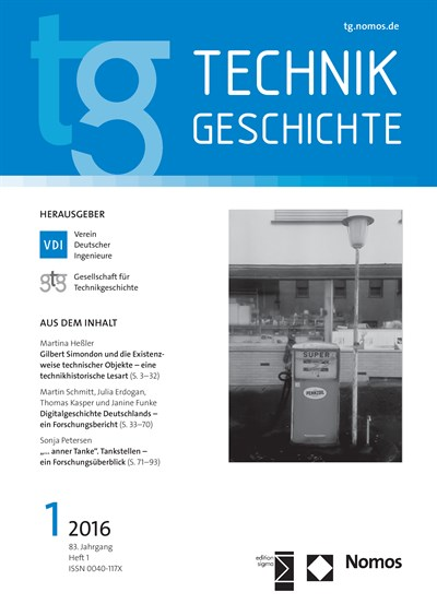Cover of Volume: TG Technikgeschichte Volume 83 (2016), Edition 1