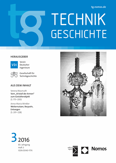 Cover der Ausgabe: TG Technikgeschichte Jahrgang 83 (2016), Heft 3