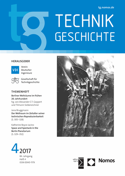 Cover der Ausgabe: TG Technikgeschichte Jahrgang 84 (2017), Heft 4