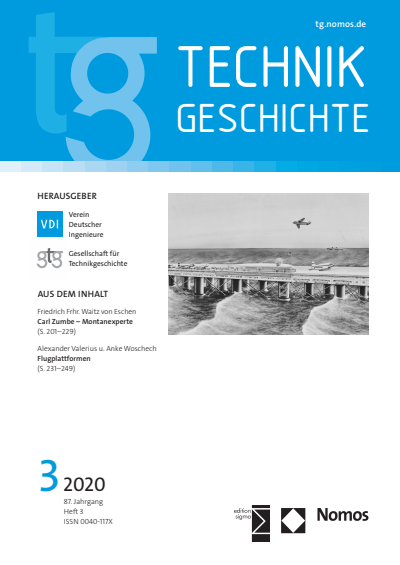 Cover der Ausgabe: TG Technikgeschichte Jahrgang 87 (2020), Heft 3