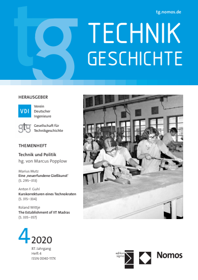 Cover der Ausgabe: TG Technikgeschichte Jahrgang 87 (2020), Heft 4