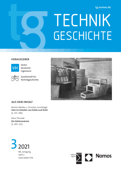 Cover of Volume: TG Technikgeschichte Volume 88 (2021), Edition 3