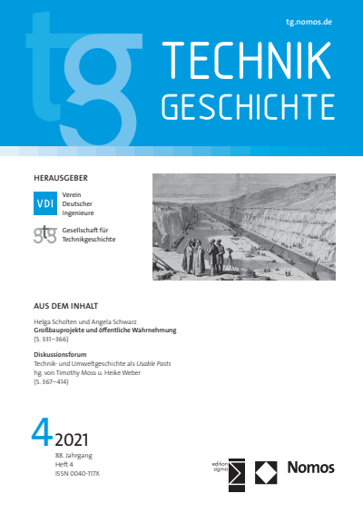 Cover of Volume: TG Technikgeschichte Volume 88 (2021), Edition 4