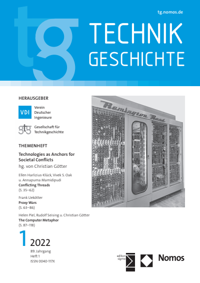 Cover of Volume: TG Technikgeschichte Volume 89 (2022), Edition 1